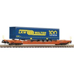 Fleischmann 6660083 N Taschenwagen T5, Sdgnss mitAuflieger LKW WALTER, Wascosa, Ep. VI
