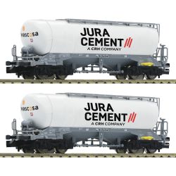 Fleischmann 6660090 N 2er Set Silowagen Uacns, Wascosa, Ep. VI Jura Cement