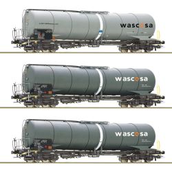 Roco 6600143 H0 3er Set Kesselwagen Zacns, Wascosa, Ep. VI