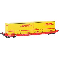 Mehano 28411 H0 Containerwagen Sgkkms 698 DHL, DB-Cargo, Ep. VI