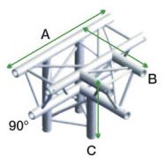 TRUSS DT22-020 T Cross + Down 4 Way Incl.connector