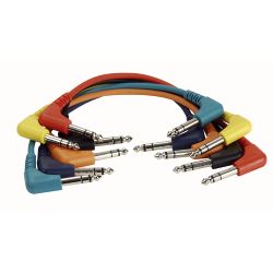 DAP Stereo Patch Cable 30cm Hooked  plugs Six Colo
