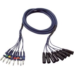 DAP Studiosnake  8 Way XLR Male to  Jack Mono 3m