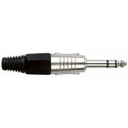 DAP Jackplug 6.3mm Stereo Nikkel with Black Endcap JMK103NB