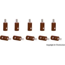 6873 Querlochstecker braun, 10 Stück
