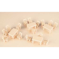41607 Holztische (8 Stück) + Holzstühle (40 Stück)