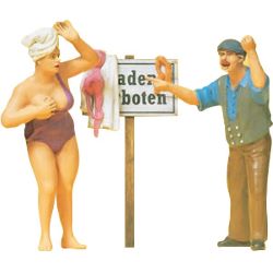 45128  2 Figuren, Baden verboten