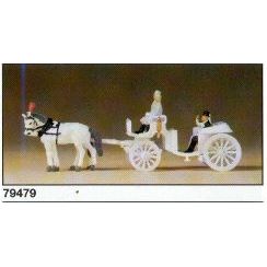 79479 Fertigmodell, Hochzeitskutsche, offen, 1:160