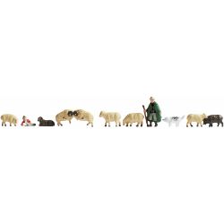 45750 Schäfer und Schafe, 2 Figuren und 9 Tiere