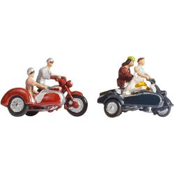 36905 N Motorradfahrer, 4 Figuren mit Motorrädern