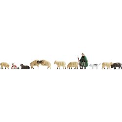 36750 Schäfer und Schafe, 2 Figuren und 9 Tiere