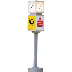4574 Uhr mit S-Bahn-/DB-Würfel, beleuchtet