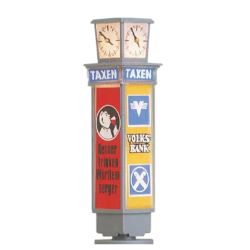 5761 Reklamesäule mit Uhr, beleuchtet