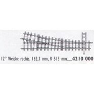 4210000 H0m Weiche rechts 12', 162,3mm, R515