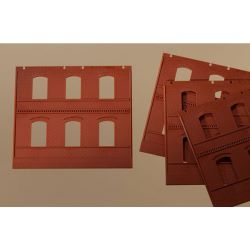 80501 Wände 2324B (rot) H0 (4 Stück)