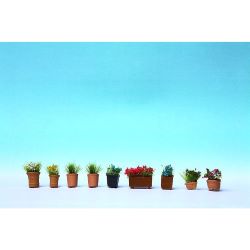 14031 Blumen in Blumentöpfen, 9 Blumentöpfe