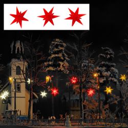 5416 Weihnachtsstern, beleuchtet, rot, 3 Stück