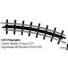 12332 Gleis gebogen, R175 22,5°, 2 Stück