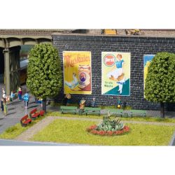 35848 Bänke, 6 Stück + 3 Papierkörbe