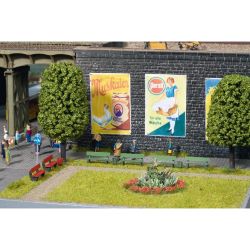 46848 Bänke, 6 Stück + 3 Papierkörbe