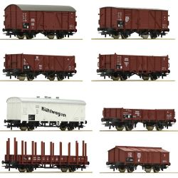 44003 8-teiliges Set Güterwagen der DRG, Ep II