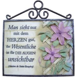 Dekotafel Man sieht nur mit dem Herzen gut...