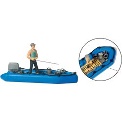10687 Angler im Schlauchboot