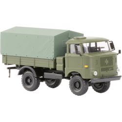 124058 IFA W50LA/A, kurze Pritsche/Plane , Ballonräder