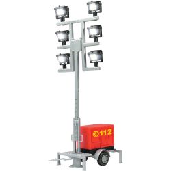 1344 Leuchtgiraffe Feuerwehr auf Anhänger mit LEDs