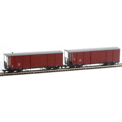 05940 2er Set Gedeckte Güterwagen, DR, Ep. III