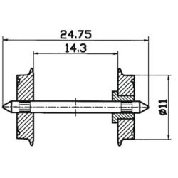 40198 H0-Gleichstromradsatz, 2 Stück
