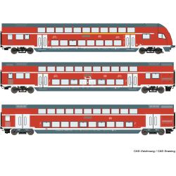 74150 - 3-tlg. Set: Doppelstockwagen, DB AG, Ep. VI