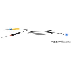 3564 LED blau mit angelöteten Kabeln, 5 Stück