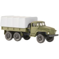 124111 Ural 375 mit Planenkoffer mit geschlossener Plane