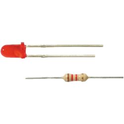 3550 LED rot Ø 3 mm mit Vorwiderstände, 4 Stück