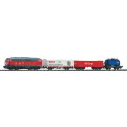 57154 Start-Set mit Bettung BR 218 DB Cargo mit 3 Güterwagen, Ep. V