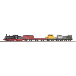 57123 Start-Set mit Bettung Güterzug Dampflok G7 mit 5 Güterwagen, Ep. III