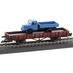 14664 Rungenwagen Ro der DR, beladen mit LKW H3A Kipper; Ep. III