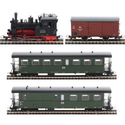 01173 Zugset der DR, bestehend aus Dampflokomotive BR 99.47, Ep. III