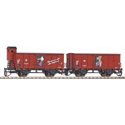 47032 2er Set Gedeckter Güterwagen G02 "Fit", DR, EP. III