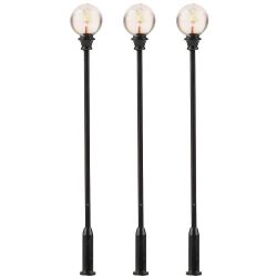 180104 LED-Parklaternen Kugel-Aufsatzleuchte (3 Stück)