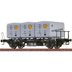50596 Behältertragwagen BTs 30 der DB, mit Ekrt 212 "Zündapp", Ep. III