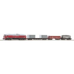 97935 Start-Set mit Bettung BR 130 CSD + 3 Güterwagen