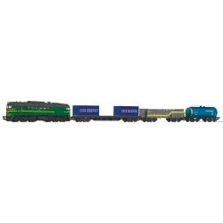 97940 Start-Set mit Bettung M62 + 3 Güterwagen, SZD, Ep. VI