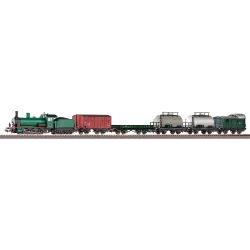 97942 Start-Set mit Bettung Güterzug Dampflok G7 SNCB mit 5 Güterwagen