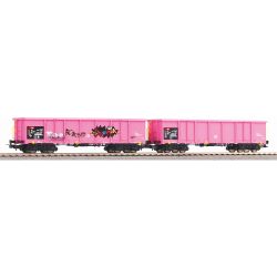 58393 2er Set Offene Güterwagen Eaos mit Graffiti, SBB, Ep. VI