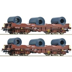 76338 2-tlg. Set: Coiltransportwagen, SNCB, Ep. V-VI