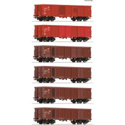 75858 6-tlg. Display: Offene Güterwagen, DB AG, Ep. V-VI