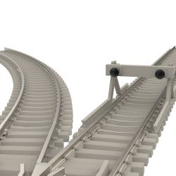 14538 Links-Weiche mit 15° Betonschwellen
