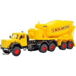 8013 MAGIRUS DEUTZ 3-achs Eckhauber m. Betonmischauflieger, Funktionsmod.
